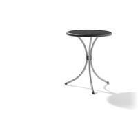 Sieger 200/A Boulevard-Tavolino Pieghevole, ø 60 cm, Struttura in Acciaio, pianale Mecalit-PRO, Colore: Antracite
