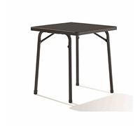 Sieger 211/G Tavolino Pieghevole da Giardino, 70 x 70 cm, Struttura in Acciaio, Piano Mecalit-PRO, Decorazione Ardesia, Altezza 72 cm, Colore: Grigio Ferro/Antracite