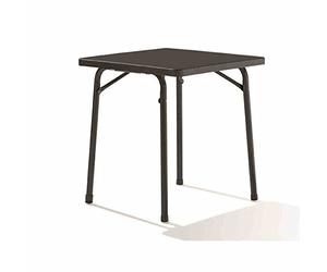Sieger 211/G Tavolino Pieghevole da Giardino, 70 x 70 cm, Struttura in Acciaio, Piano Mecalit-PRO, Decorazione Ardesia, Altezza 72 cm, Colore: Grigio Ferro/Antracite
