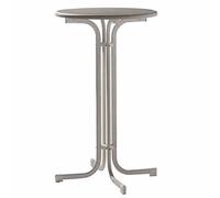 SIEGER 237 / G Party-Tisch ø 70 cm mit Mecalit-PRO-Platte, Stahlrohrgestell eisengrau, Tischplatte Schieferdekor, Tischhöhe ca. 112 cm, Anthrazit