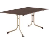 Sieger 3180 - 60 da tavolo Boulevard Tavolo pieghevole con piano vivodur 165 x 95 cm, Telaio Tubolare in Acciaio Champagne, Ardesia Mocca ardesia