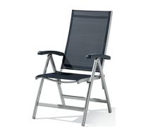 Sieger 945 / AG KT Bodega Poltrona Multiposizione Regolabile in Alluminio Textilux Cartella Grafite/Grigio 71 x 62 x 109 cm
