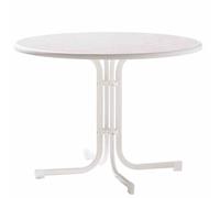 SIEGER Tavolo Pieghevole Da Giardino 100cm Bianco Rotondo 1 Unità