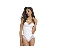SIELEI 1 Pezzo Body Donna 1978 con Ferretto in Microfibra e Inserti in Pizzo -Coppa B - C, Bianco 5B