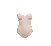 SIELEI 1 Pezzo Body Donna 1978 con Ferretto in Microfibra e Inserti in Pizzo -Coppa B - C, Cipria 3B