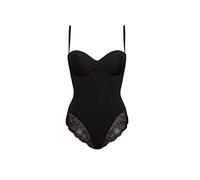 SIELEI 1 Pezzo Body Donna 1978 con Ferretto in Microfibra e Inserti in Pizzo -Coppa B - C, Nero 2C