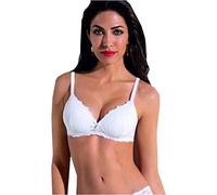 SIELEI 1 Pezzo Reggiseno Donna 2676 Senza Ferretto Push Up in Pizzo - Coppa B, Bianco 2B