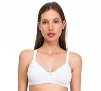 SÌèLEI, Reggiseno Senza Imbottitura e Senza Ferretto, Realizzato in Cotone Biologico, 100% Naturale, Designed in Italy, Color Bianco, Taglia 5B