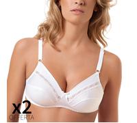 SIèLEI FALCK OFFERTA 2 REGGISENI SENZA FERRETTO NON IMBOTTITO INSERTO TULLE 90