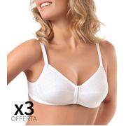SIèLEI OFFERTA 3 REGGISENI APERTI SPALLINE REGOLABILI SENZA FERRETTO COTONE 20