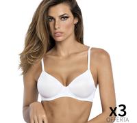 SIèLEI OFFERTA 3 REGGISENI BALCONCINO DONNA PREFORMATO SENZA FERRETTO B 1556