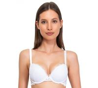 SÌèLEI, Reggiseno con Coppe Graduate e Ferretto per Un Effetto Push-up, Realizzato in Morbido Pizzo, Spalline Regolabili, Designed in Italy, Color Bianco, Taglia 4B