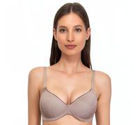 SÌèLEI, Reggiseno con Coppe Graduate, Realizzato in Morbida Microfibra, con Finiture Invisibili e Senza Ferretto, Designed in Italy, Color Stone, Taglia 2B