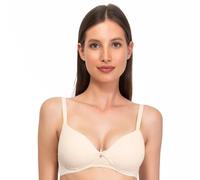 SÌèLEI, Reggiseno con Coppe Graduate Senza Ferretto, Realizzato in Cotone Biologico, 100% Naturale, Designed in Italy, Color Ecru Melange, Taglia 4B