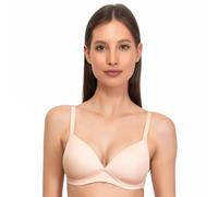 SIELEI, Reggiseno con Coppe Imbottite, Realizzato in Morbida Microfibra, con Finiture Invisibili e Senza Ferretto, Designed in Italy, Color Cipria, Taglia 6B