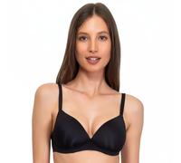 SÌèLEI, Reggiseno con Coppe Imbottite, Realizzato in Morbida Microfibra, con Finiture Invisibili e Senza Ferretto, Designed in Italy, Color Nero, Taglia 2B