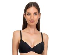 SIELEI, Reggiseno con Coppe Imbottite, Realizzato in Morbida Microfibra, con Finiture Invisibili, Ferretto Invisibile, Designed in Italy, Color Nero, Taglia 1B
