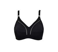 SIELEI, Reggiseno Francese Senza Ferretto, Realizzato in Microfibra Compatta e Contenitiva, Coppe Foderate in Cotone, Spalline Regolabili, Designed in Italy, Color Nero, Taglia 4C