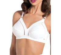 SÌèLEI, Reggiseno Francese Senza Ferretto, Realizzato in Microfibra Compatta e Contenitiva, Coppe Foderate in Cotone, Spalline Regolabili, Designed in Italy, Color Bianco, Taglia 7C