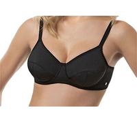 SIELEI, Reggiseno Francese con Ferretto, Realizzato in Microfibra Compatta e Contenitiva, Coppe Foderate in Cotone, Spalline Regolabili, Designed in Italy, Color Nero, Taglia 5D