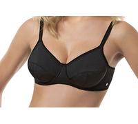 SIELEI, Reggiseno Francese con Ferretto, Realizzato in Microfibra Compatta e Contenitiva, Coppe Foderate in Cotone, Spalline Regolabili, Designed in Italy, Color Nero, Taglia 6D