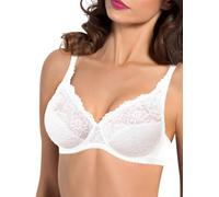 SIELEI, Reggiseno Francese con Ferretto, Realizzato in Morbido Pizzo e Foderato in Cotone, Tante Taglie Disponibili, Spalline Regolabili, Designed in Italy, Color Bianco, Taglia 7C
