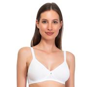 SIELEI, Reggiseno Semi-Imbottito Senza Ferretto, Realizzato in Cotone Biologico, 100% Naturale, Designed in Italy, Color Bianco, Taglia 6B