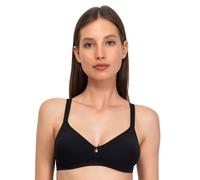 SÌèLEI, Reggiseno Semi-Imbottito Senza Ferretto, Realizzato in Cotone Biologico, 100% Naturale, Designed in Italy, Color Nero, Taglia 3C