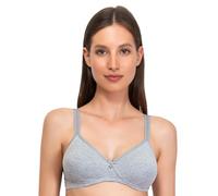 SIELEI, Reggiseno Semi-Imbottito Senza Ferretto, Realizzato in Cotone Biologico, 100% Naturale, Designed in Italy, Color Grigio Melange, Taglia 3B