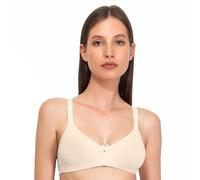 SÌèLEI, Reggiseno Senza Imbottitura e Senza Ferretto, Realizzato in Cotone Biologico, 100% Naturale, Designed in Italy, Color Ecru Melange, Taglia 5B