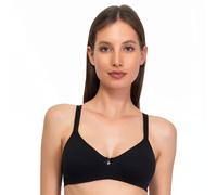 SÌèLEI, Reggiseno Senza Imbottitura e Senza Ferretto, Realizzato in Cotone Biologico, 100% Naturale, Designed in Italy, Color Nero, Taglia 6B