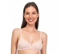 SÌèLEI, Reggiseno Senza Imbottitura e Senza Ferretto, Realizzato in Cotone Biologico, 100% Naturale, Designed in Italy, Color Rosa Melange, Taglia 2B