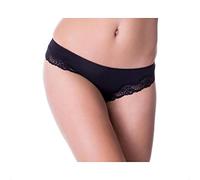SIèLEI Slip 1745 con Pizzo sul girogamba (4 L IT Donna, Nero)