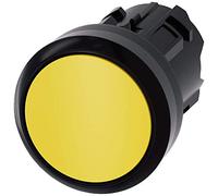 Siemens 3SU10000AB300AA0 - Pulsante in plastica, IP66, IP67, grado di protezione IP69K, in plastica nera, 22 mm, giallo