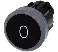 Siemens 3SU10300AB100AD0 - Pulsante in plastica con anello frontale in metallo, IP66, IP67, grado di protezione IP69K, in metallo opaco, 22 mm, nero