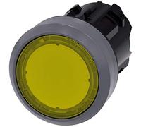 Siemens 3SU10310AB300AA0 - Pulsante illuminato, in plastica con anello frontale in metallo, IP66, IP67, IP69K, grado di protezione in metallo opaco, 22 mm, giallo
