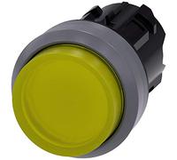 Siemens 3SU10310BB300AA0 - Pulsante illuminato, in plastica con anello frontale in metallo, IP66, IP67, grado di protezione IP69K, in metallo opaco, 22 mm, giallo