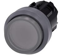 Siemens 3SU10310BB700AA0 - Pulsante illuminato, in plastica con anello frontale in metallo, IP66, IP67, grado di protezione IP69K, in metallo opaco, 22 mm, trasparente