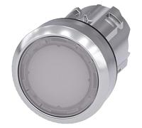 Siemens 3SU10510AA600AA0 Pulsante illuminato, plastica e metallo, IP66, IP67, grado di protezione IP69K, metallo lucido, 22 mm, bianco