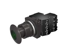 Siemens 52BP2H3G - Unità push-pull illuminata resistente, 30 mm, verde, testa a fungo in metallo, 2 posizioni mantenute, contatto 2NC, trasformatore CA 240V, lampadina a incandescenza, BlackMax, a