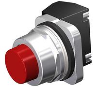 Siemens 52PA8B2K - Pulsante resistente per acqua e olio, blocco contatti assemblato, 30 mm, tappo esteso, rosso, 1 tipo di contatto NO