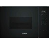 Siemens iQ500 Microonde Incasso 59x38cm Nero Acciaio Inox BE555LMB1 | Funzione grill, potenza fino a 900 Watt, porta con apertura laterale, display a LED bianco con controllo touch, idrolitico