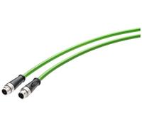 Siemens Cavo Ethernet Cat.5e, 1 m, verde patch, A M12, foglio di alluminio, spina in rame stagnato, B M12
