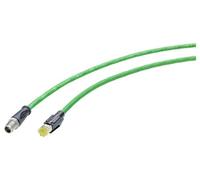 Siemens Cavo Ethernet Cat.6a, 1 m, cavo patch verde, A M12, foglio di alluminio con schermatura intrecciata in stagnato