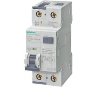 Interruttore magnetotermico differenziale Siemens 1P+N 20A 30mA tipo AC 6kA 2 moduli 5SU13561KK20