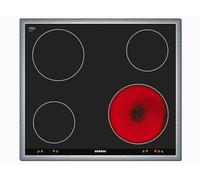 Siemens EA645GE17 Piano cottura elettrico, 58,3 cm, funzionamento delle zone di cottura tramite i selettori del fornello da incasso. Controllo: meccanico/nero