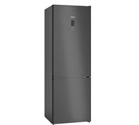 Siemens KG49NXXCF iQ300 - Frigorifero indipendente con congelatore inferiore 203 x 70 cm, raffreddamento 313L, congelatore 127L, NoFrost, hyperFresh, superCooling, BlackSteel