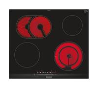 Siemens - Piano Cottura Elettrico ET675FNP1E in Vetroceramica 4 Zone Cottura da 60 cm Colore Nero /Acciaio Inox
