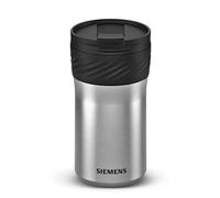 Siemens Tazza termica da 480 ml, doppio isolamento, per bevande calde o fredde, a prova di perdite, lavabile in lavastoviglie, compatibile con iAroma, in acciaio inox/nero, TZ40002