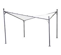 Siena Garden 120399 Gazebo Berlino, 4 x 4 m, struttura in acciaio, colore: grigio, Poliestere Bianco
